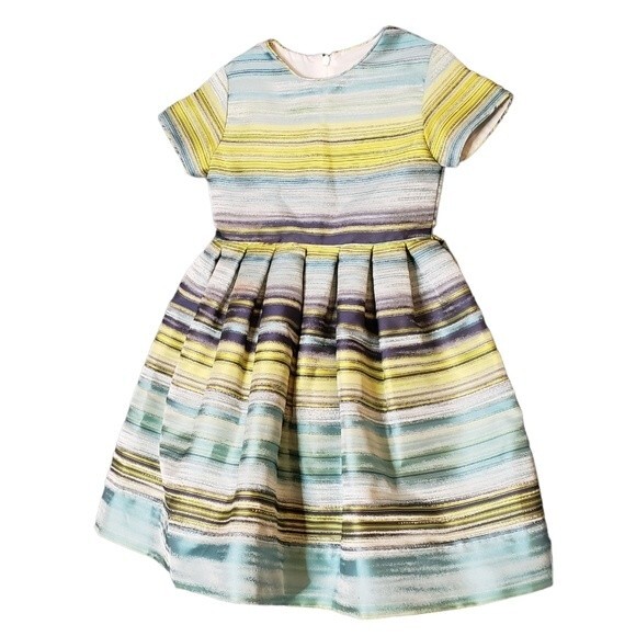 Anavini Hand Smocked Watercolor Stripped Full Circle Bulk Lining Size 6 - Picture 1 of 8